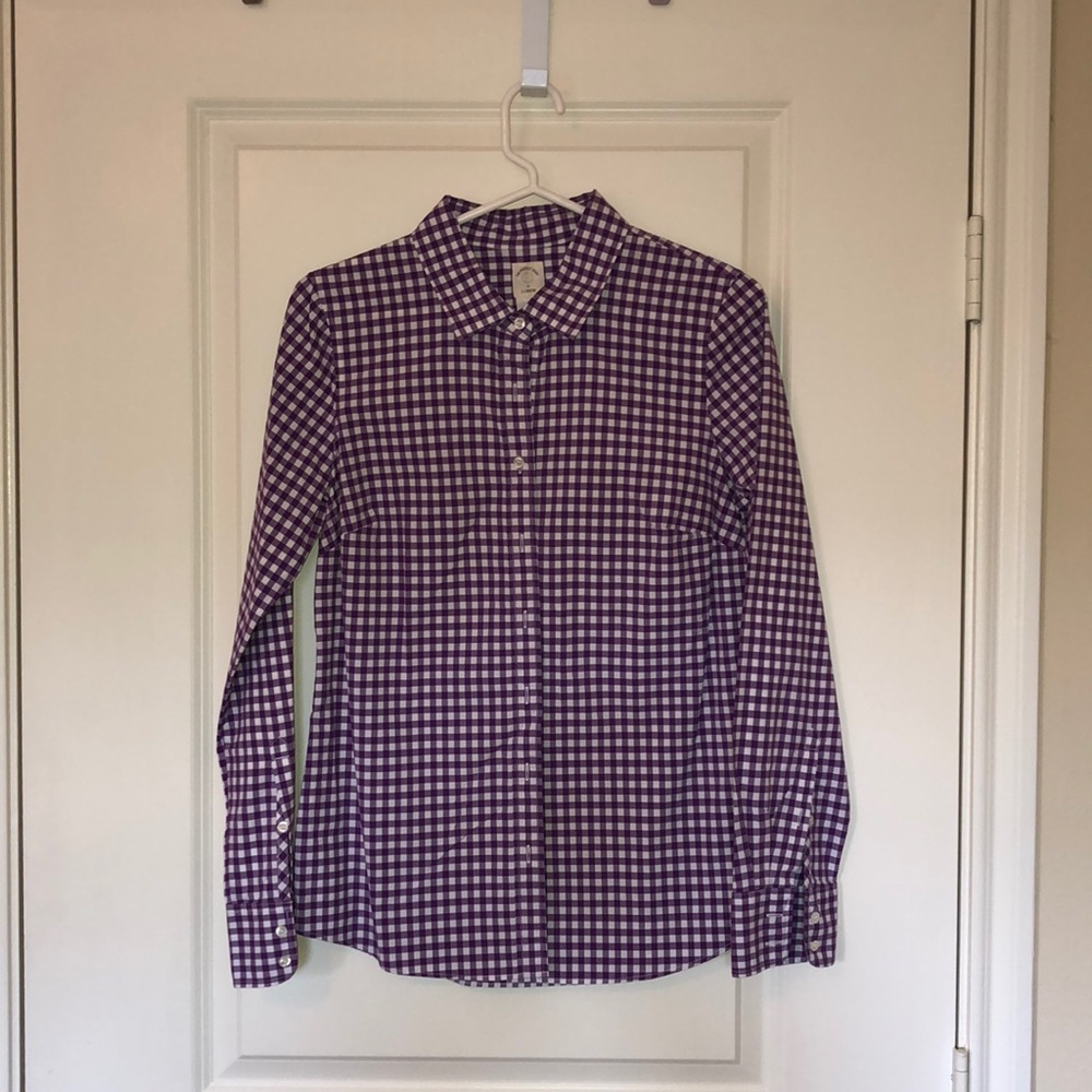 Purple checked button down